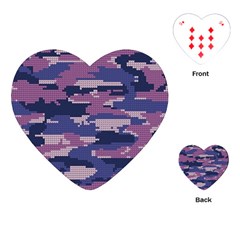 Abstract Purple Camo Playing Cards Single Design (heart)