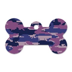 Abstract Purple Camo Dog Tag Bone (one Side) by AnkouArts