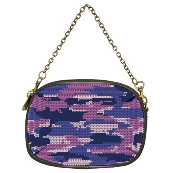 Abstract Purple Camo Chain Purse (One Side)