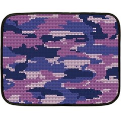 Abstract Purple Camo Double Sided Fleece Blanket (mini)  by AnkouArts