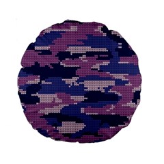 Abstract Purple Camo Standard 15  Premium Round Cushions by AnkouArts