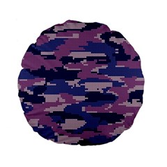 Abstract Purple Camo Standard 15  Premium Flano Round Cushions by AnkouArts