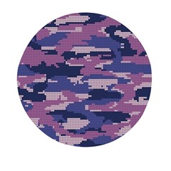 Abstract Purple Camo Mini Round Pill Box