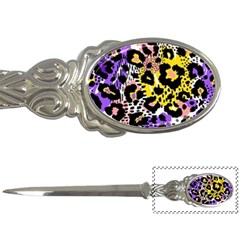 Black Leopard print with yellow, gold, purple and pink Letter Opener