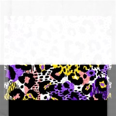 Black Leopard print with yellow, gold, purple and pink Rectangular Jigsaw Puzzl