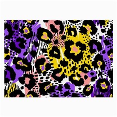 Black Leopard print with yellow, gold, purple and pink Large Glasses Cloth