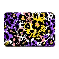 Black Leopard Print With Yellow, Gold, Purple And Pink Plate Mats by AnkouArts