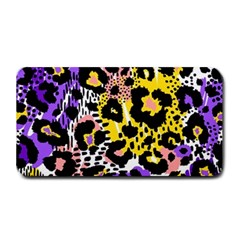 Black Leopard print with yellow, gold, purple and pink Medium Bar Mats