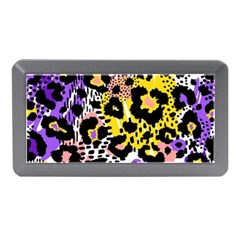 Black Leopard print with yellow, gold, purple and pink Memory Card Reader (Mini)