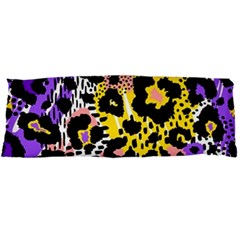 Black Leopard Print With Yellow, Gold, Purple And Pink Body Pillow Case Dakimakura (two Sides) by AnkouArts