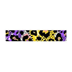 Black Leopard print with yellow, gold, purple and pink Flano Scarf (Mini)