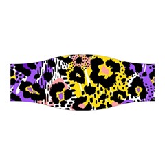 Black Leopard print with yellow, gold, purple and pink Stretchable Headband