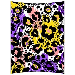 Black Leopard print with yellow, gold, purple and pink Back Support Cushion