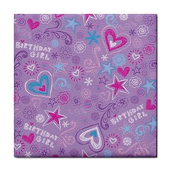  Hearts And Stars On Light Purple  Tile Coaster by AnkouArts