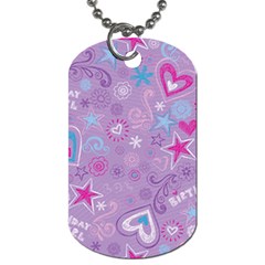  Hearts And Stars On Light Purple  Dog Tag (one Side) by AnkouArts