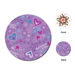  Hearts And Stars On Light Purple  Playing Cards Single Design (round) by AnkouArts