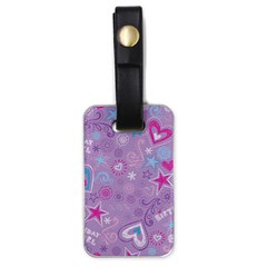  Hearts And Stars On Light Purple  Luggage Tag (one Side) by AnkouArts