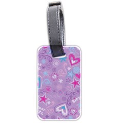  Hearts And Stars On Light Purple  Luggage Tag (two Sides) by AnkouArts