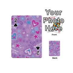  Hearts And Stars On Light Purple  Playing Cards 54 Designs (mini)