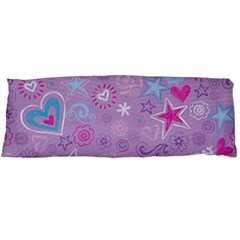  Hearts And Stars On Light Purple  Body Pillow Case (dakimakura) by AnkouArts