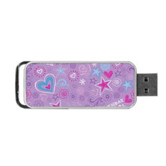  Hearts And Stars On Light Purple  Portable Usb Flash (two Sides) by AnkouArts