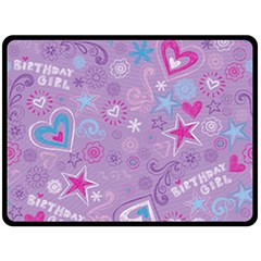  Hearts And Stars On Light Purple  Double Sided Fleece Blanket (large)  by AnkouArts