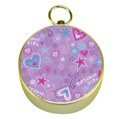  Hearts And Stars On Light Purple  Gold Compasses by AnkouArts