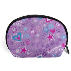  Hearts And Stars On Light Purple  Accessory Pouch (large)