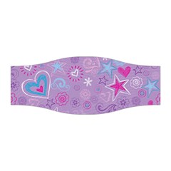  Hearts And Stars On Light Purple  Stretchable Headband by AnkouArts