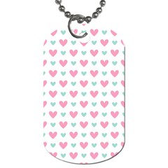 Pink Hearts One White Background Dog Tag (one Side) by AnkouArts