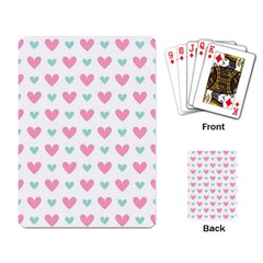 Pink Hearts One White Background Playing Cards Single Design (rectangle) by AnkouArts