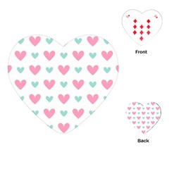 Pink Hearts One White Background Playing Cards Single Design (heart)