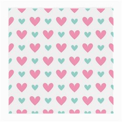 Pink Hearts One White Background Medium Glasses Cloth (2 Sides)