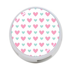 Pink Hearts One White Background 4-port Usb Hub (two Sides) by AnkouArts