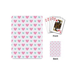 Pink Hearts One White Background Playing Cards Single Design (mini)