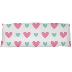 Pink Hearts One White Background Body Pillow Case (dakimakura) by AnkouArts