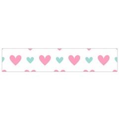 Pink Hearts One White Background Small Flano Scarf by AnkouArts