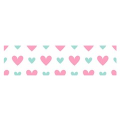 Pink Hearts One White Background Satin Scarf (oblong) by AnkouArts