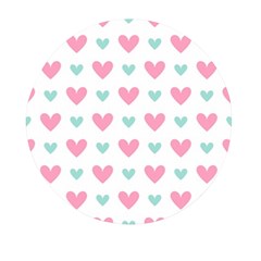 Pink Hearts One White Background Mini Round Pill Box