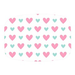 Pink Hearts One White Background Mini Square Pill Box