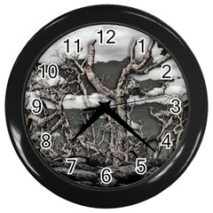 Dark Fantasy Landscape Poster Wall Clock (black) by dflcprintsclothing