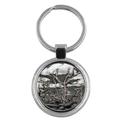 Dark Fantasy Landscape Poster Key Chain (round) by dflcprintsclothing