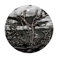 Dark Fantasy Landscape Poster Round Ornament (two Sides) by dflcprintsclothing