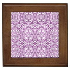 Purple Pattern Oval Framed Tile by AnkouArts