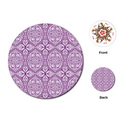 Purple Pattern Oval Playing Cards Single Design (round)