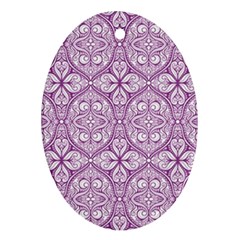 Purple Pattern Oval Oval Ornament (two Sides)