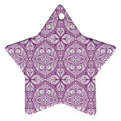 Purple Pattern Oval Star Ornament (two Sides)