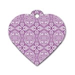 purple pattern Oval Dog Tag Heart (Two Sides) Back