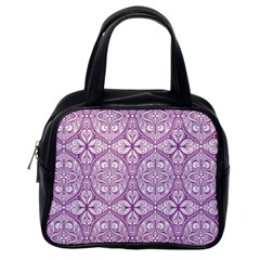 Purple Pattern Oval Classic Handbag (one Side) by AnkouArts