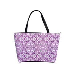 Purple Pattern Oval Classic Shoulder Handbag by AnkouArts